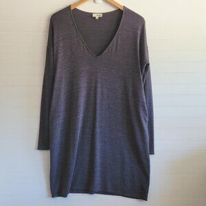 Aritzia Wilfred Free Sweater Dress Womens XS Gray Marled Knit Pockets Slouchy